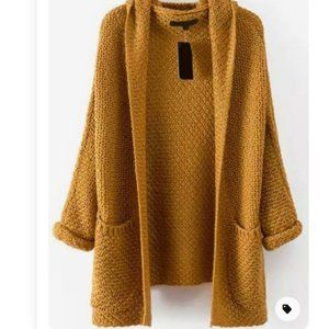 SHEIN Yellow/Orange Knit Cardigan Size S